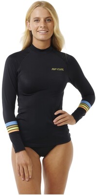 2024 Rip Curl Womens Tide Revival UPF Long Sleeve Rash Vest 171WRV - Black