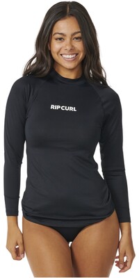 2024 Rip Curl Frauen Classic Surf Long Sleeve UPF Lycra Vest 17MWRV - Black