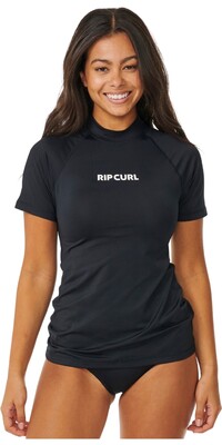 2024 Rip Curl Frauen Classic Surf Short Sleeve Lycra Vest 17NWRV - Black