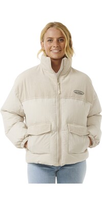 2024 Rip Curl Frauen High Tide Mixed Cord Puffer 02DWJA - Off White