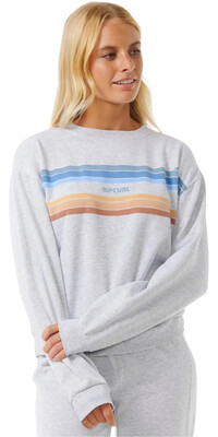 2024 Rip Curl Frauen High Tide Surf Crew Sweatshirt 06TWFL - Light Grey Marl