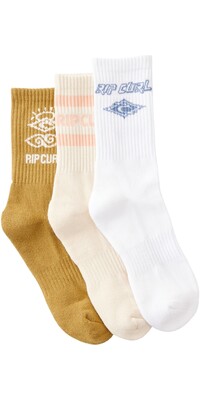 2024 Rip Curl Frauen Icons Of Surf Sock 3 Pack 00EWSO - Bronze