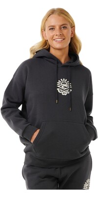 2024 Rip Curl Womens Icons of Surf Heritage Hoodie 06NWFL - Washed Black