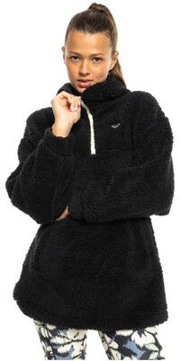 2024 Roxy Frauen Waves Of Warmth Sherpa Hoodie ERJPF03184 - True Black