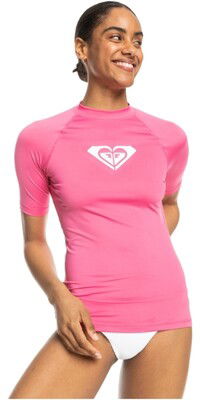 2024 Roxy Frauen Wholehearted Short Sleeve Lycra Weste ERJWR03548 - Shocking Pink