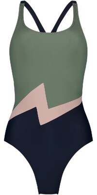 2024 Wallien Womens Elektra Racerback Swimsuit 102028001 - Blue / Green / Pink