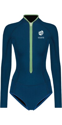 2024 Wallien Womens Yulex Horizonia 1.5mm Front Zip Springsuit Wetsuit 101006009 - Blue Marine