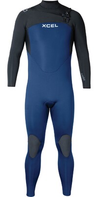 2024 Xcel Mens Axis 5/4mm Chest Zip Wetsuit MN54ZAX4BU - Navy / Blue