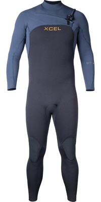 2024 Xcel Mens Comp+ 4/3mm Chest Zip Wetsuit MN43CPC4BU - Black / Blue Nights