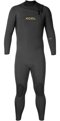 2024 Xcel Mens Comp 4/3mm Chest Zip Wetsuit MN43ZXC4BK - Black