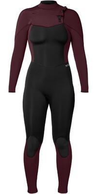 2024 Xcel Womens Comp 4/3mm Chest Zip Wetsuit WN43ZXC4W - Black / Wine