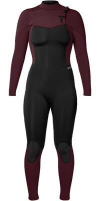 2024 Xcel Womens Comp 5/4mm Chest Zip Wetsuit WN54ZXC4W - Black / Wine