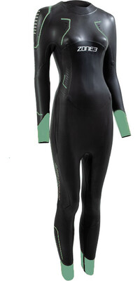 2024 Zone3 Frauen Terraprene Vision Rckenreiverschluss Swim Neoprenanzug WS24WVIS101 - Black / Eucalyptus Green