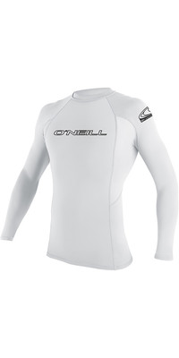 O'Neill Youth Basic Skins Long Sleeve Rash Vest White 3346