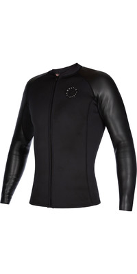 2023 Mystic Mens Long Sleeve 2mm Front Zip Wetsuit Top 210132 - Black