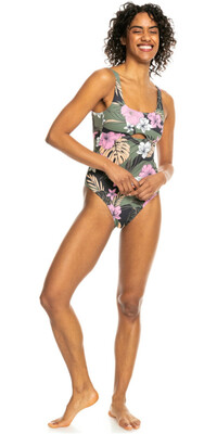 2024 Roxy Pro The Double Line One Piece Swimsuit ERJX103636 - Anthracite Classic Pro Surf