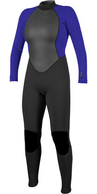 2024 O'Neill Womens Reactor II 3/2mm Back Zip Wetsuit 5042 - Black / Cobalt