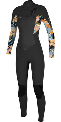 2024 O'Neill Womens Epic 5/4mm Chest Zip GBS Wetsuit 5371 - Black / Demiflor