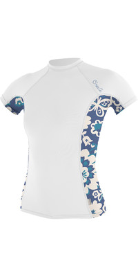 2023 O'Neill Frauen Side Print Kurzarm-Lycra-Weste 5405S - White / Christina Floral