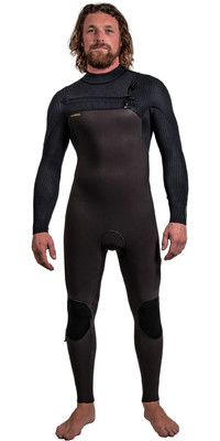 2024 O'Neill Mens HyperFreak+ 5/4mm Chest Zip Wetsuit 5345 - Raven / Black