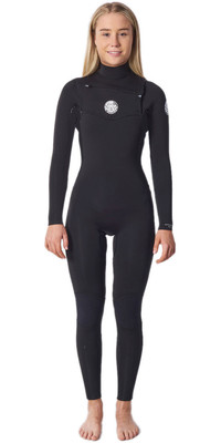 2023 Rip Curl Frauen Dawn Patrol Performance 3/2mm Brustreiverschluss Neoprenanzug WSMYDW - Black