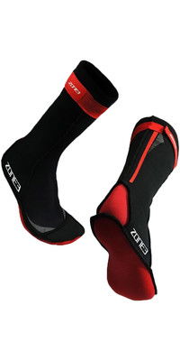 2023 Zone3 2mm Neopren-Schwimmsocken Na18unss - Schwarz / Rot