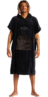 2024 Billabong Mens Hooded Towel Change Robe / Poncho Abyaa00220 - Schwarz