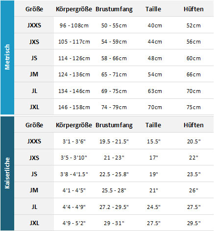 Saltskin Junior Wetsuits 19 0 Grentabelle