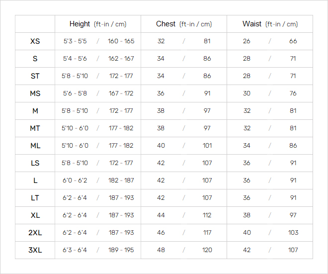 C-Skins Mens Wetsuit Classic Fit 23 Mens Size Chart