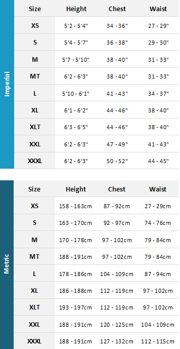 Gill Mens Drysuits 19 0 Size Chart