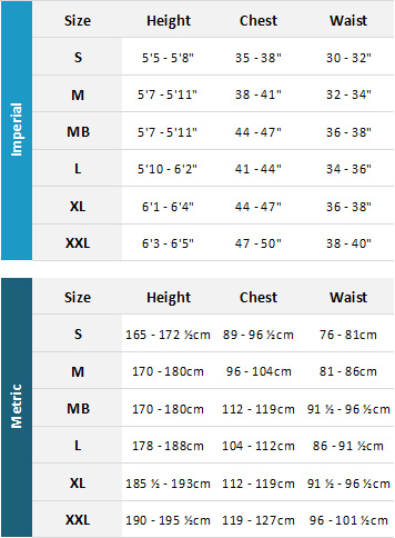 Gul Mens Drysuits 19 0 Size Chart