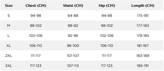 Jobe Mens Wetsuits 21 0 Size Chart