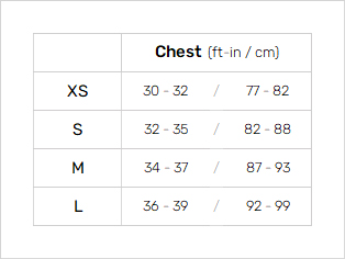 Mystic Womens Impact Vest 0 Size Chart