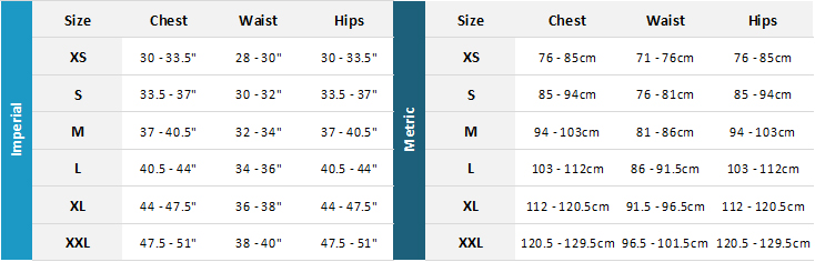 Orca Clothing and Swimwear 22 0 Size Chart