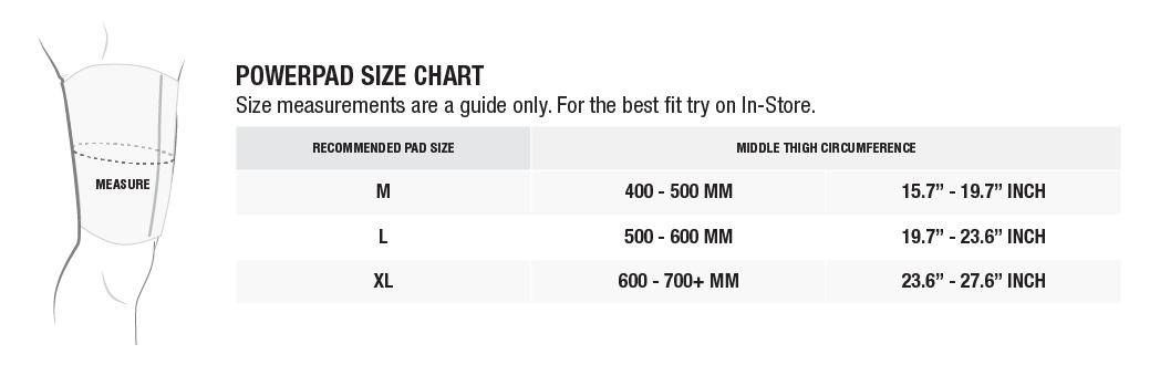 Zhik Powerpads 0 Size Chart