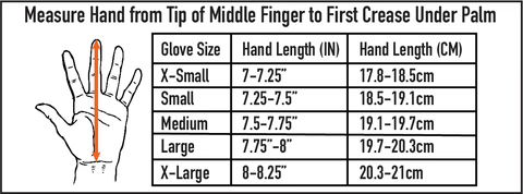 Solite Gloves 0 Grentabelle