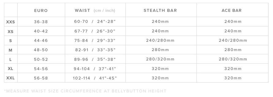 Mystic Mens Harness 22 Mens Size Chart