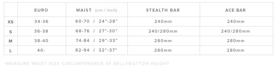 Mystic Womens Harness 22 0 Size Chart